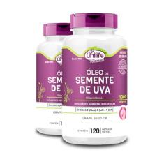 Kit 2 Óleo de Semente de Uva Unilife 120 Cápsulas 1000mg