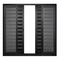 Janela de Alumínio Preto Veneziana de Correr 6 Folhas Suprema Sem Grad