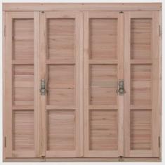 Janela de Madeira Veneziana 120x120cm Pantográfica ewk 376 Rondosul