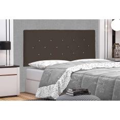 Painel para Cama Box Casal Tânia Suede Café