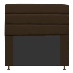 Cabeceira Estofada Turim 195 cm King Size Suede Marrom - Doce Sonho Mó