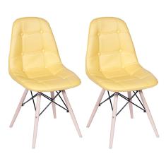 Conjunto 2 Cadeiras Eames Eiffel Botonê - Amarelo