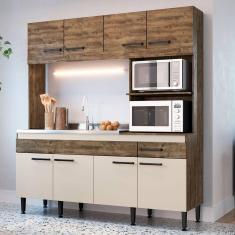 Cozinha Compacta Luisa 8 Portas 1 Gaveta Itaúba/Off White - Irm Móveis