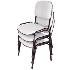 03 Cadeiras Para Auditórios Linha Hotel Auditório Branco