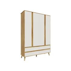 Guarda Roupa Retro Théo Moveis Peroba 04 portas MDF