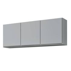 Armário De Cozinha Aéreo 150cm 3 Portas Argélia Cinza Claro - Lumil