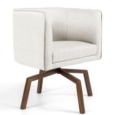 Poltrona Decorativa Sala de Estar Giratória Ka Nix Linho Gran Belo