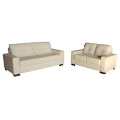 Jogo de Sofá 2 e 3 Lugares Milão Couro Off White Gran Belo