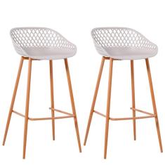 Kit com 2 Banquetas Monaco Assento em Polipropileno e Base em Aço Fratini