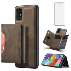 Asuwish Capa de telefone para Samsung Galaxy A51 4G capa carteira com protetor de tela de vidro temperado e suporte para cartão de crédito acessórios de celular de couro A 51 M40S 51A A515F S51