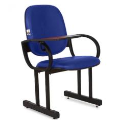 01 Cadeira Para Auditório Com Prancheta Linha Dallas Auditório Azul