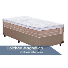 Cama Box Solteiro: Colchão c/Vibro Massagem Castor Tecnopedic Magnético Niponpedic + Base CRC Courano Clean(88x188)