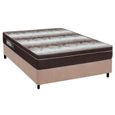 Cama Box Casal: Colchão Ortopédico Ortobom Light OrtoPillow + Base CRC Suede Clean(138x188)