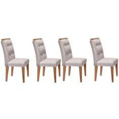 Cadeira Sala de Jantar Imperatriz Kit 4 Un Imbuia/Veludo Creme - Rufato