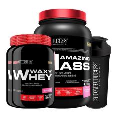 2x Whey Protein Waxy Whey 900g + Hipercalórico Amazing Mass 1.5 + Coqueteleira-Bodybuilders-Unissex