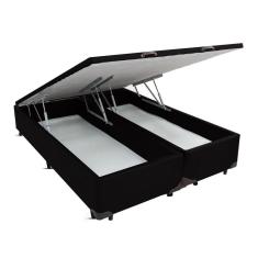 Cama Box Baú  KING Camurça Preto 193x203