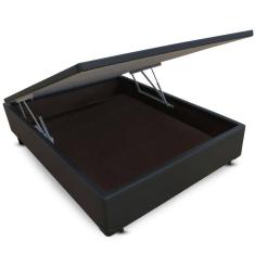 Cama Box SOLTEIRÃO / VIÚVA Baú Corano Preto - 120x200