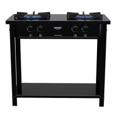 Fogão a Gás Industrial de Piso Dako Couraçado 2 Bocas - Preto