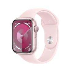 Apple Watch Series 9 GPS • Caixa rosa de alumínio – 45 mm • Pulseira esportiva rosa-clara – M/G