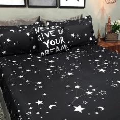 Lençol Com Elástico Casal Comum 4 Un Star Decor Com Almofada - Casa Da