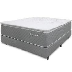 Cama Box com Colchão Casal Molas Ensacadas Pillow Top Premium Sleep Ci