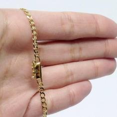 Cordão Corrente Grumet curta    3mm 60cm C/ Fecho De Gaveta Folheado A