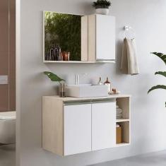 Gabinete Balcão Aéreo Para Banheiro Galla 80cm Sem Cuba E Espelho - Ar