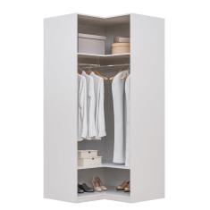 Guarda-roupa de Canto Reto Modular 95cm sem Portas com Cabideiros Jade Cabecasa Madeiramadeira Branco