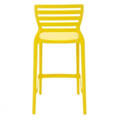 Banqueta Sofia Amarela Em Polipropileno Fibra Tramontina