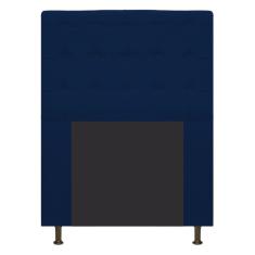 Cabeceira Estofada Dama 90 Cm Solteiro Suede Azul Marinho