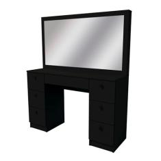 Penteadeira Ditália 7 Gavetas Pe-80 Preto Uv Acetinado