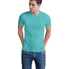 Camiseta Estonada Slim Mayon - 100% Algodão - Verde Água