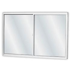 Janela de Alumínio de Correr 120x120cm 2 Folhas com Vidro Liso Linha Soft MGM Branco