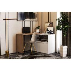 Escrivaninha Escritório 2 Portas Stanley Branco/Aveiro