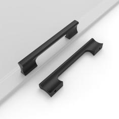 Coinkoly Pacote com 10 puxadores de armário pretos foscos 5" (128 mm) puxadores de gaveta puxadores de armário ferragens para armário de cozinha gaveta cômoda