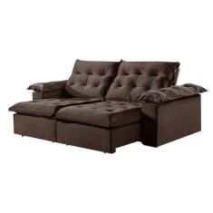 Sofá 2 Lugares Retrátil E Reclinável Martins M-147 Veludo Marrom