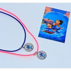 Kit Colares Infantil Duplo Amizades Colar Best Friends Fio Encerado ajustável Desenho Disney Lilo e Stitch Lembrancinha