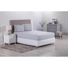 Jogo de Lençol Modern 3 Peças Casal Percal de Poliéster 300 Fios Azul 