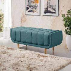 Recamier Alemanha 1,00M com Base Madeira Linho Sofatec, Verde