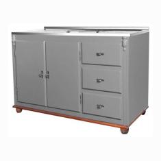 Balcão para Pia de Cozinha Antique 120 cm de Madeira com 2 Portas e 3 