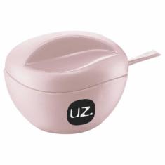 Açucareiro Plástico De Mesa com Tampa e Colher UZ 300ml, Rosa