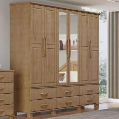 Guarda-roupa Bipartido Casal 6 Portas 6 Gavetas Ouro