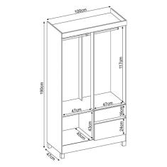 Guarda Roupa Solteiro Lótus 4 Portas e 2 Gavetas - Demóbile Branco