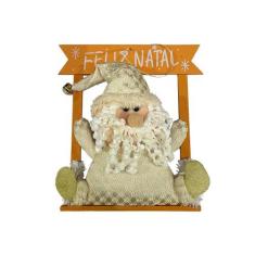 Enfeite De Natal Placa Papai Noel Champagne Feliz Natal - Wincy Natal