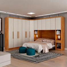 Guarda-Roupa Modulado de Casal Safira 002 em MDF com 12 Portas e 8 Gav