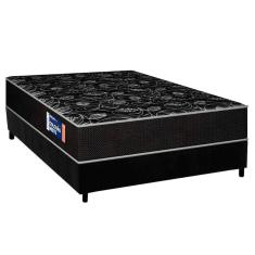 Conjunto Box Casal: Colchão Espuma Plumatex D28 Isopluma + Base Crc Suede Black(138x188)