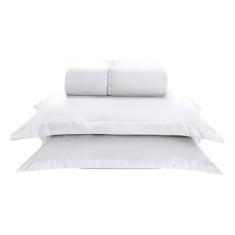 Kit Jogo Lençol 300 fios Casal Queen 3 Peças Fronha Aba Varias Cores E