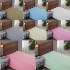 Lençol 300 Fios Solteiro Sem Elástico Percal 100% Algodão Cama Box Toq