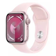 Apple Watch Series 9 (GPS 45 mm) Caixa Rosa de Alumínio com Pulseira Esportiva Rosa-clara