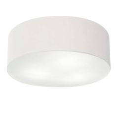 Plafon Cilíndrico Md-3006 Cúpula Em Tecido 60x15cm Branco - Bivolt